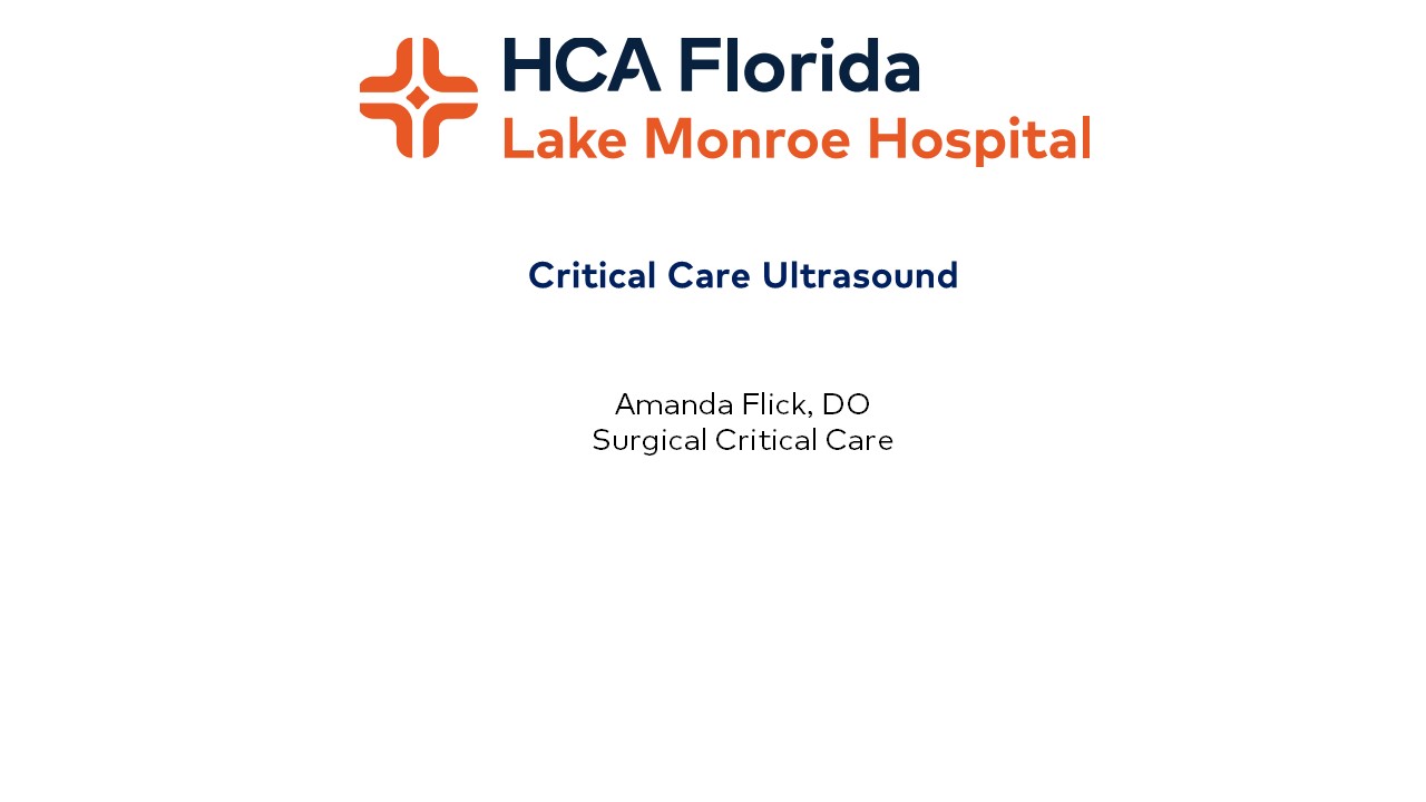 HCA Florida Lake Monroe Hospital: Critical Care Ultrasound Banner